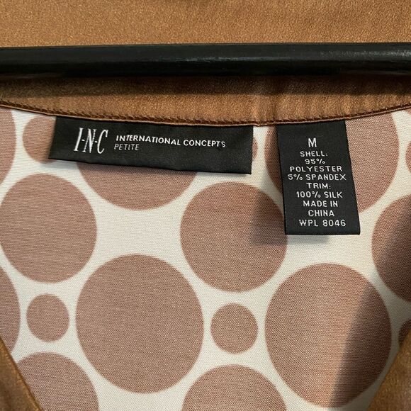 INC International Concepts Brown and White Circle Dress Size M - Picture 5 of 11